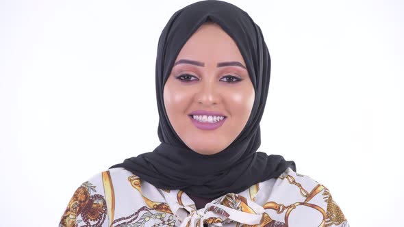 Face of Happy Young Beautiful African Muslim Woman Smiling alt