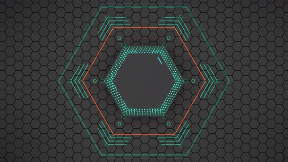 Hexagon and Digital Hud Futuristic Openers Background  00740