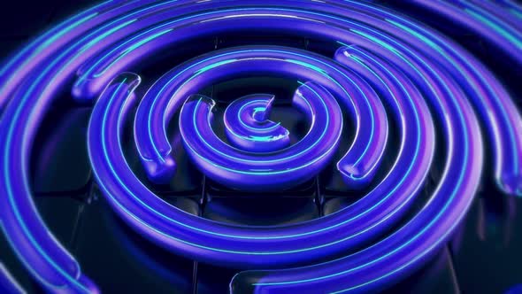 3d News Circle Abstract Blue Background
