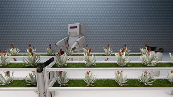 Artifical Intelligence Robot And Plants