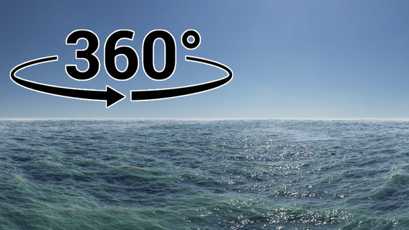 Ocean Waves. Sunny.  Aerial 360 VR Panoramic