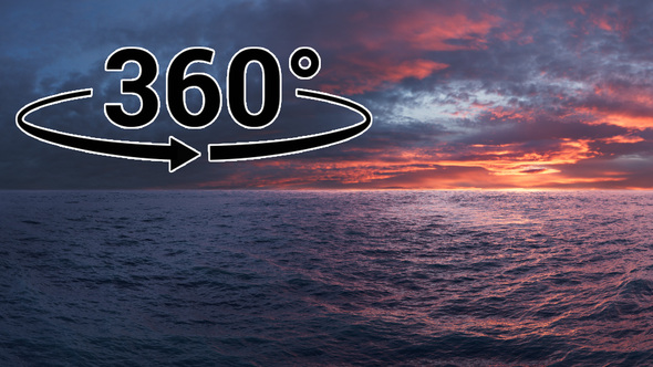 Sunset Ocean Aerial 360 VR Panoramic Stereoscopic