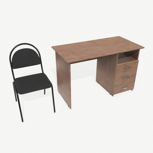 Desk and Chair - 3Docean 34291970