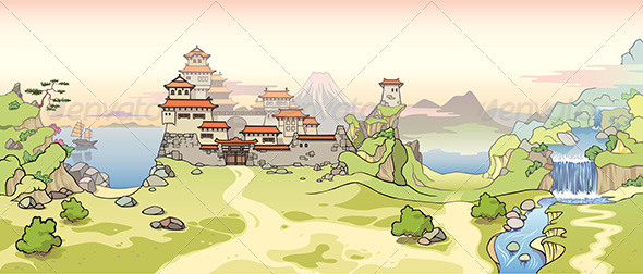 Old Japanese Castle - Buildings Objects