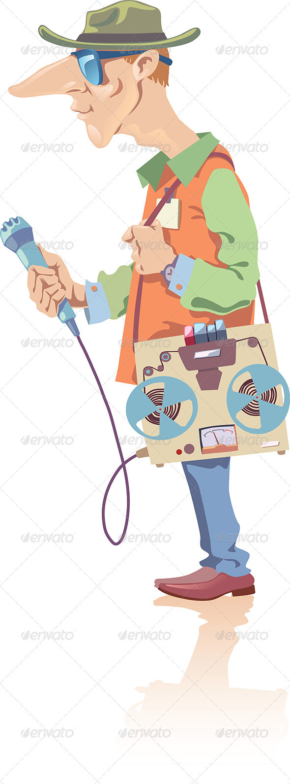 Reporter with the Tape Recorder - People Characters