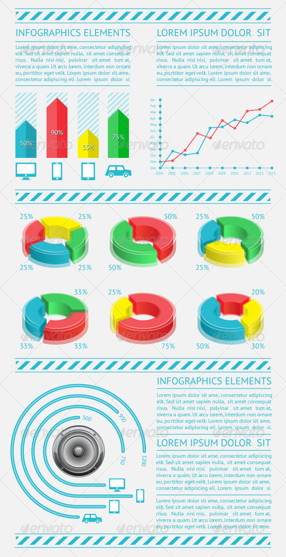 Infographics elements with schedules - Infographics
