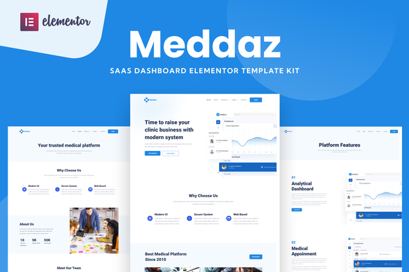 Meddaz - SaaS Medical Elementor Template Kit