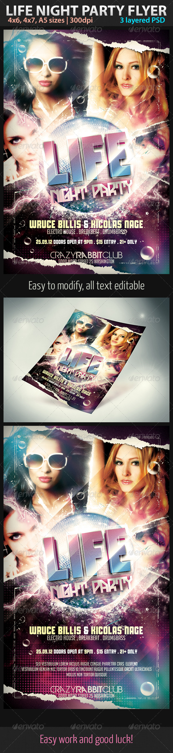 Life Night Party Flyer - Clubs & Parties Events