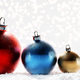 Glitter colorful Christmas balls on snow - PhotoDune Item for Sale
