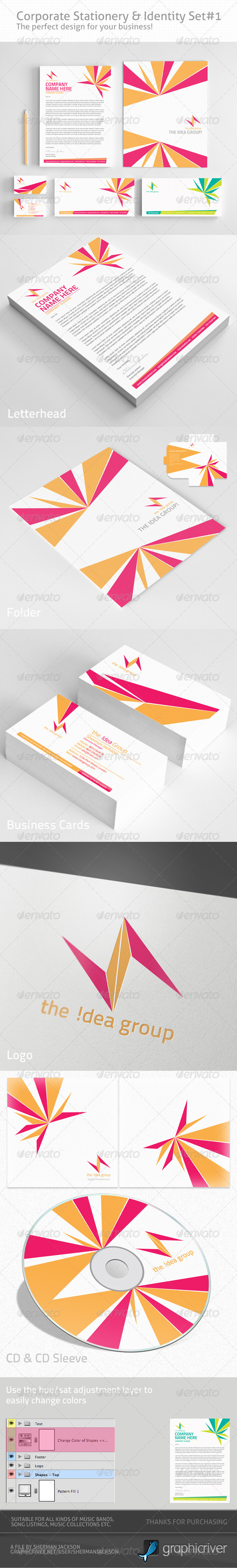 Corporate Identity & Stationery Set#1 (PSD) - Stationery Print Templates