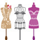 Vintage Fashion Mannequins, Vector Set, Vectors | GraphicRiver