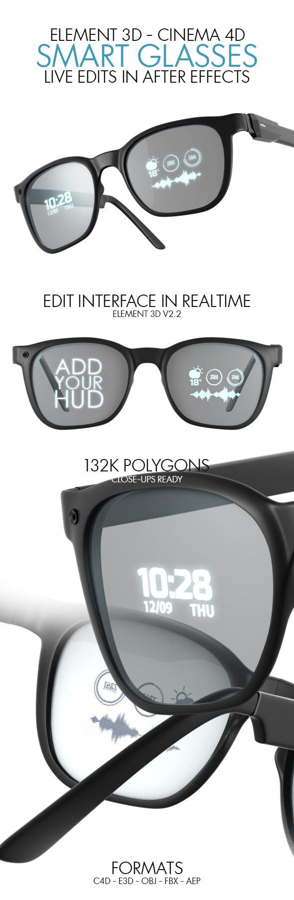 Smart Glasses Element - 3Docean 34325186
