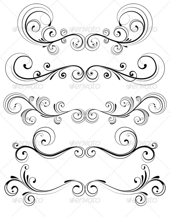 Floral Elements - Flourishes / Swirls Decorative