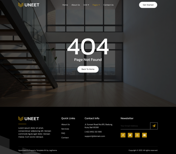 Uneet Apartment Single Property Real Estate Elementor Template Kit
