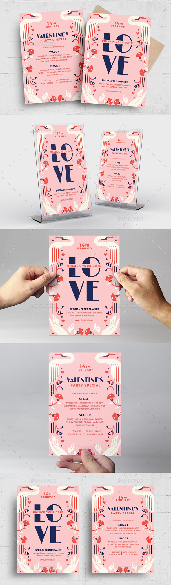 Valentines Flyers With Vintage Decor
