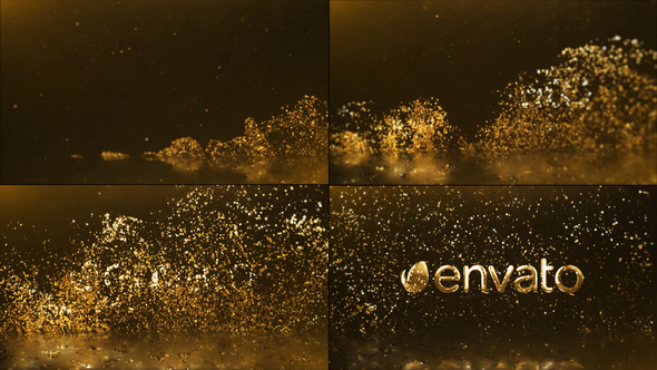 Golden Glitter Particles Logo Reveal
