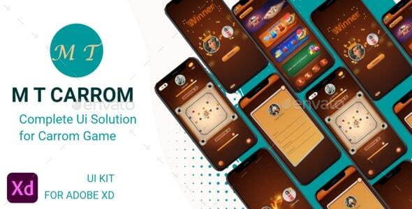 Carrom Mobile App UI Adobe XD Template