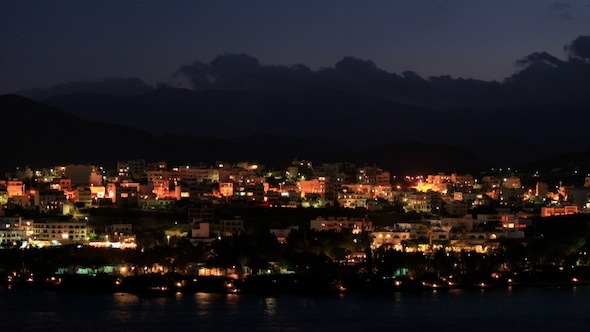 Evening View Of Agios Nikolaos City Across The Bay 2