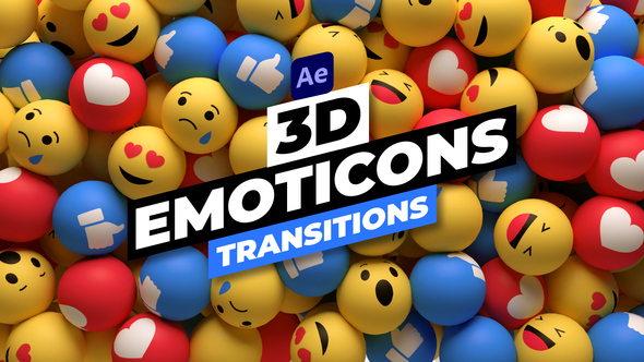 3D Emoticons Transitions Elements template preview