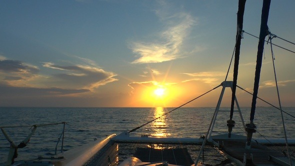 Catamaran, Sailing To Sunrise, Cuba 2