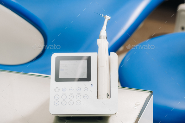dental equipment in the dentist\'s office for root canal treatment. Close-up, endomotor