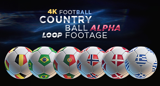 4K Football Country Ball Alpha Loop Footage