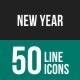 New Year Line Icons