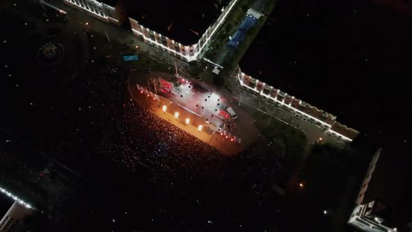 Open Air Concert At Night, View From Above