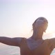 Slim Gorgeous Woman Spinning in Sunshine Moving Hands in Slow Motion with Live Camera Following - VideoHive Item for Sale