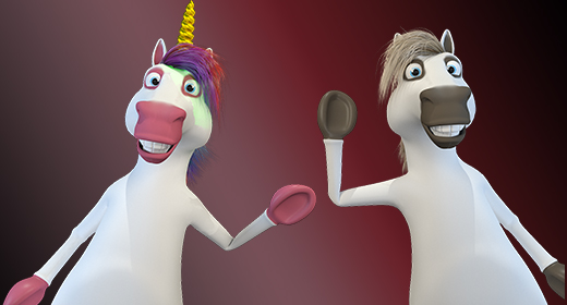 Horse and Unicorn 3D character