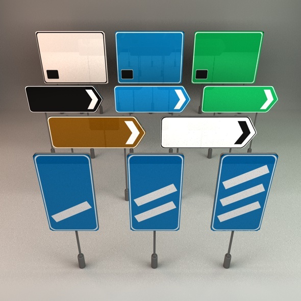 UK Motorway Signs - 3Docean 3129765