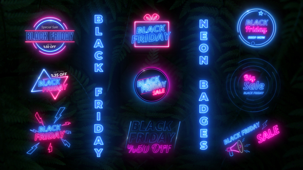 Black Friday Neon Badges