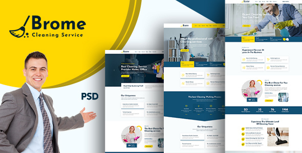 Brome - Cleaning Services PSD Template