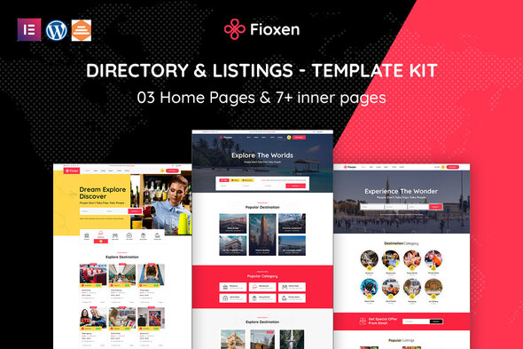 Fioxen - Travel & destination Listings Elementor Template Kit