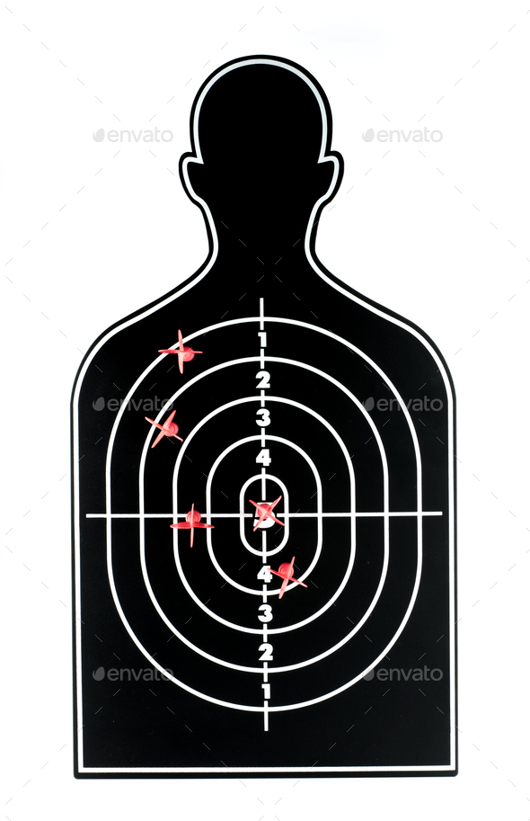 Red arrow on outline Profile picture,Business concept,head hunter,target group