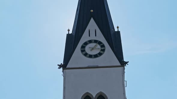 View of the Catholic Church in the Center of Eschen City Liechtenstein alt