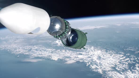 Vostok Space Rocket Satellite Payload Deployment
