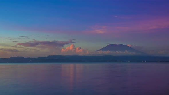 Quick Twilight Over The Volcanic Island