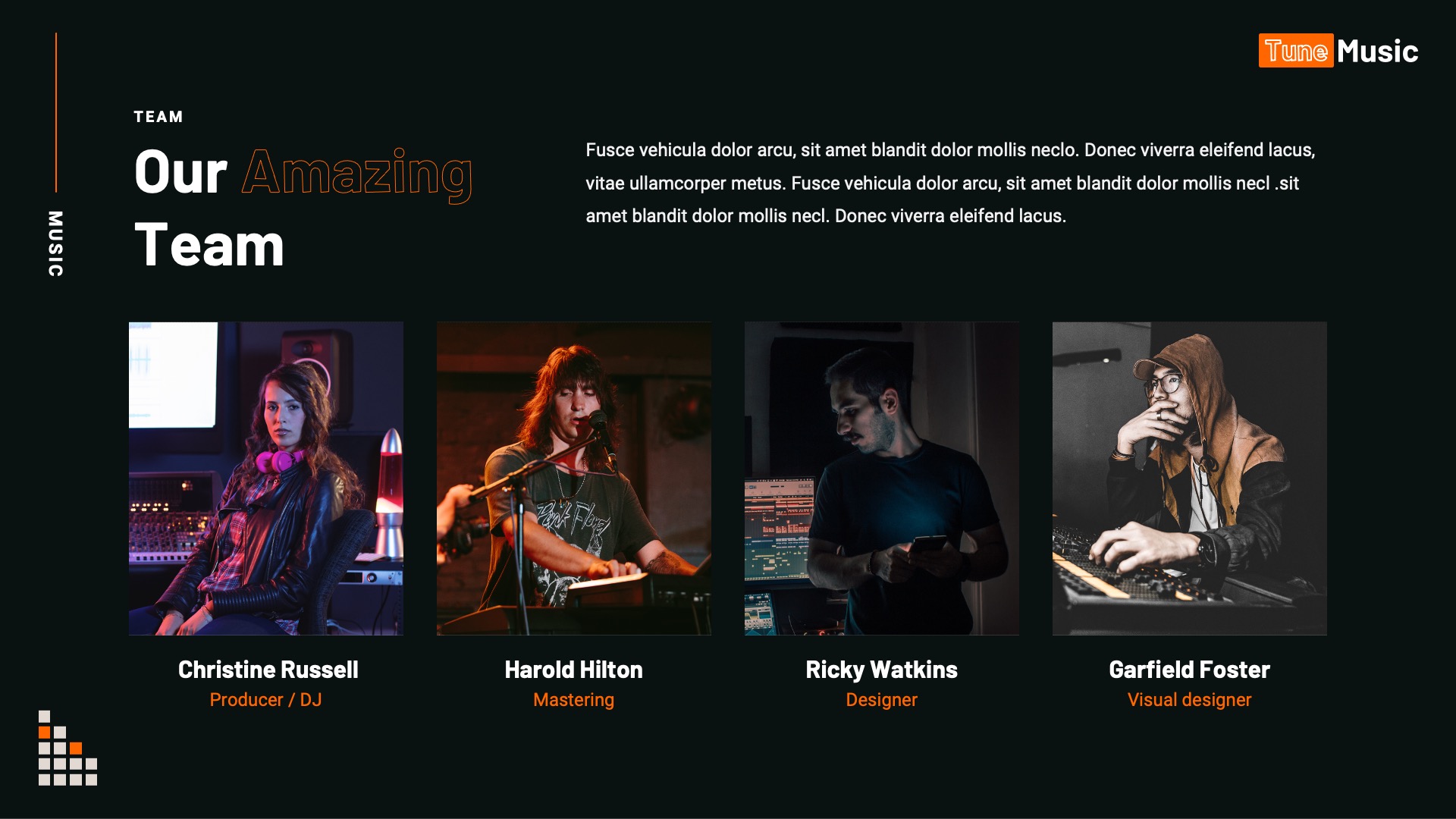 TUNEMUSIC - Music Production & Sound Studio Google Slides Template ...