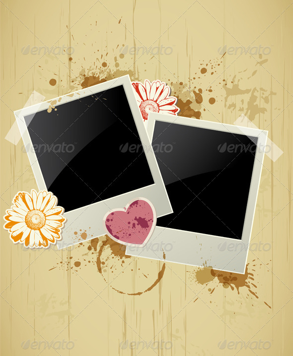 Photo Frame on a Grunge Background - Valentines Seasons/Holidays
