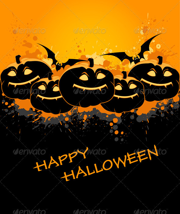 Halloween Background with Pumpkin - Halloween Seasons/Holidays