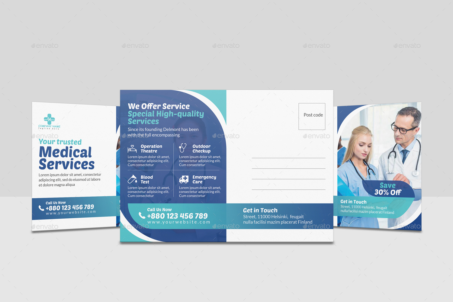 Medical Postcard, Print Templates GraphicRiver