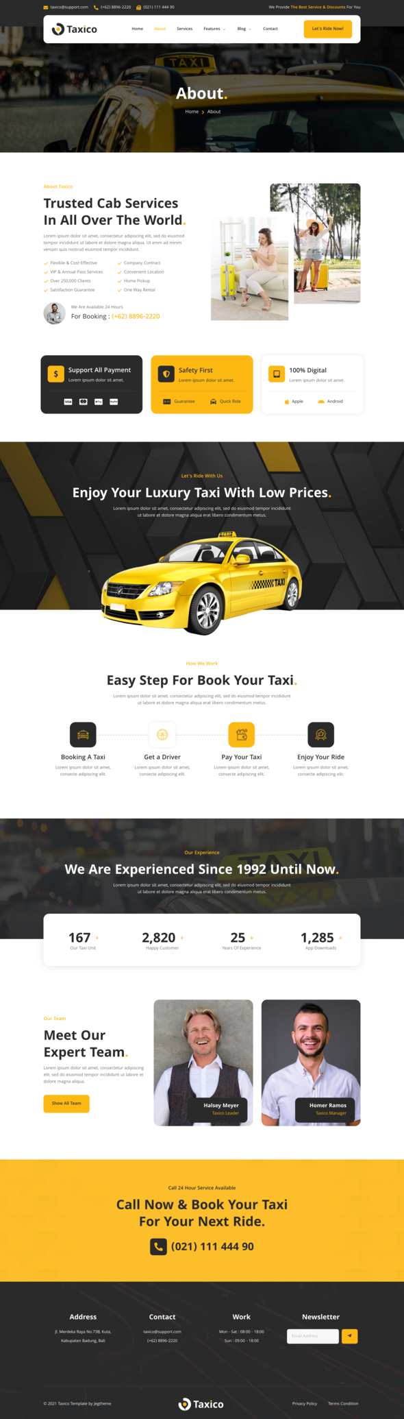 Taxico ? Taxi Company & Online Cab Service Elementor Template Kit