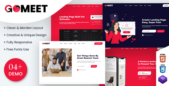 Gomeet Business & Meetup HTML Landing Page