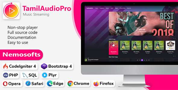 Tamilaudiopro – Online Music Streaming with Codeigniter