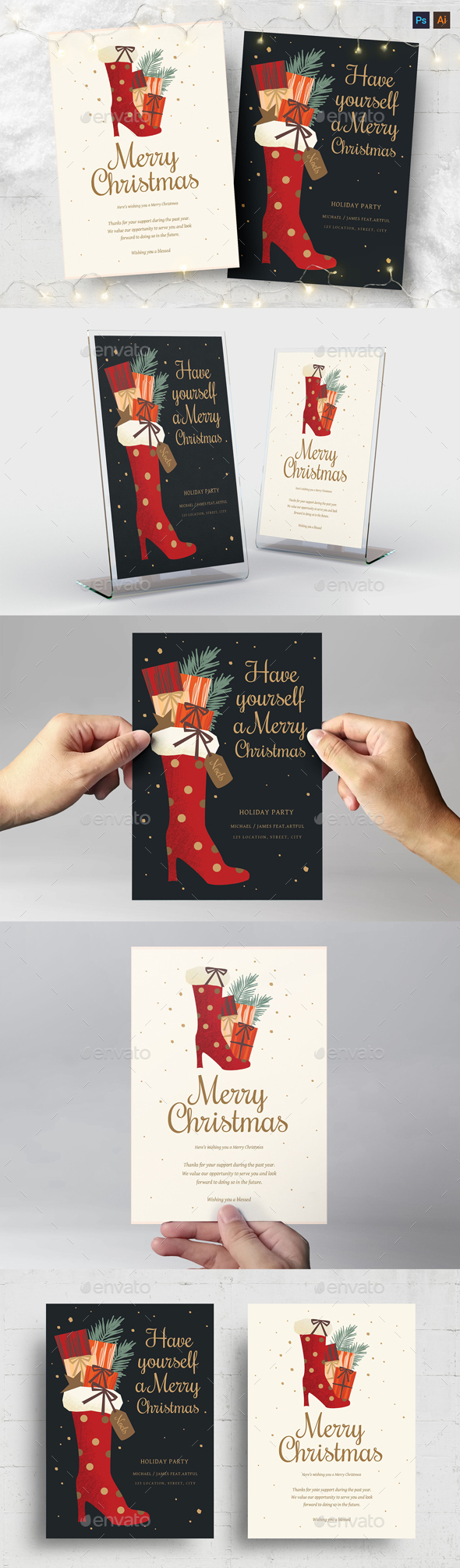 Christmas Card with Festive Stocking