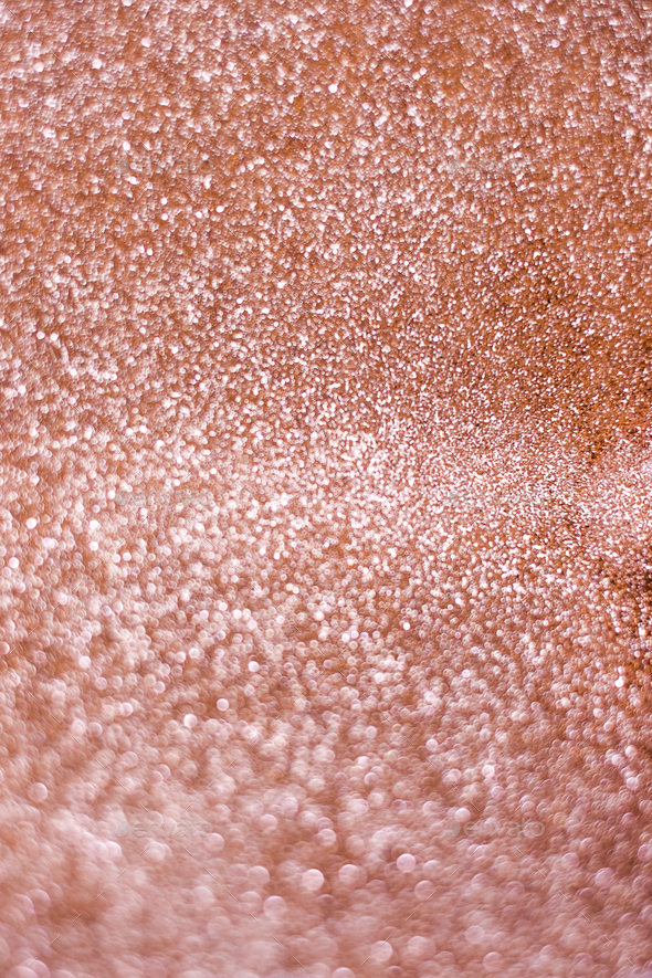 Rose gold glitter texture in perspective view,sparkle background