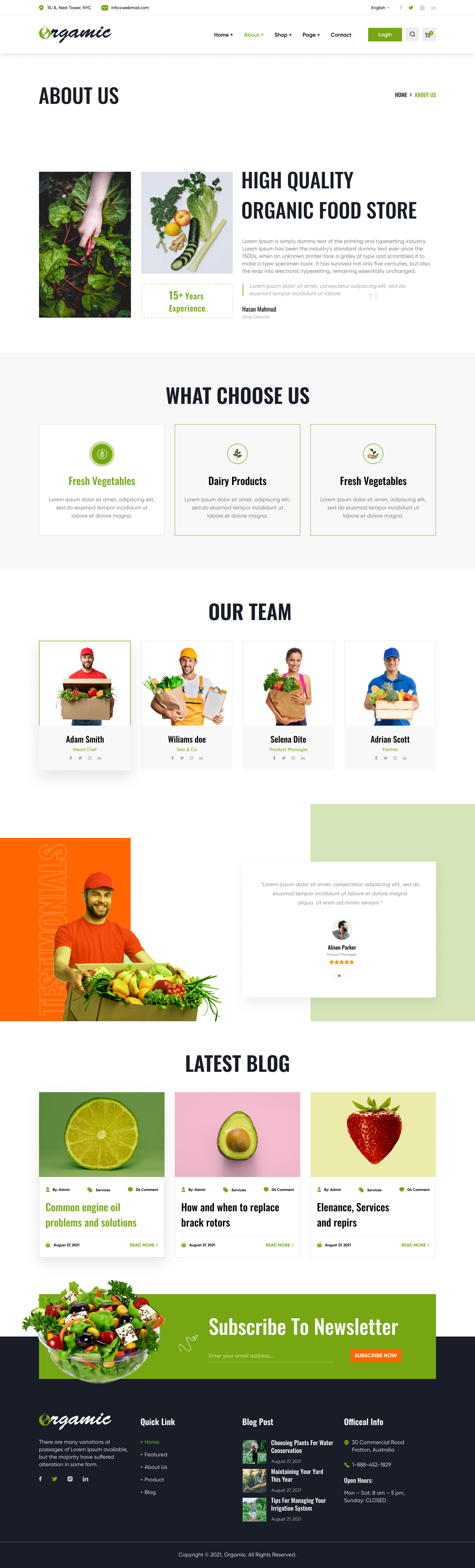 Orgamic - Grocery & Organic Food Shop Template For Adobe XD by pixleslab