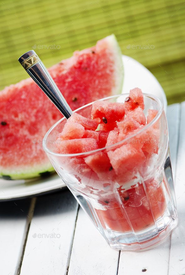 Watermelon dessert smoothie - Stock Photo - Images