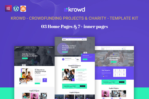 Krowd - Crowdfunding Projects & Charity Template Kit